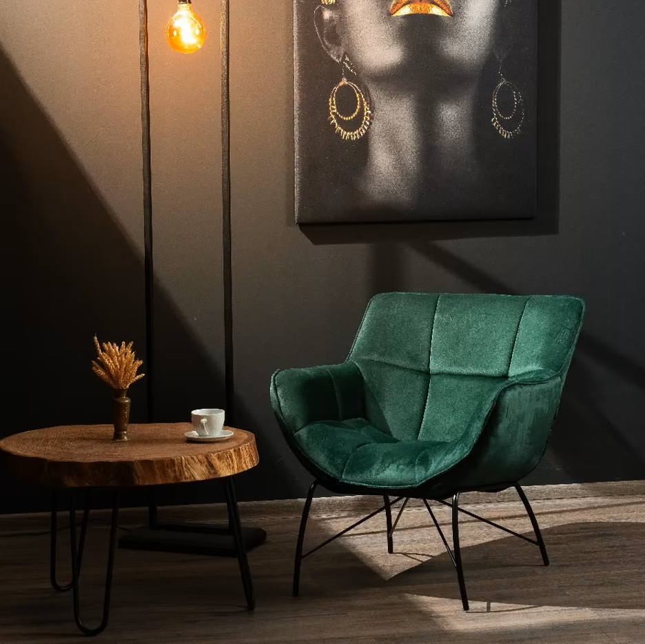 Rafina Velvet Armchair Green