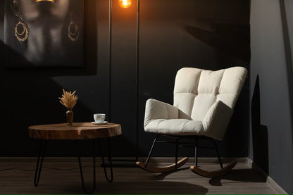 Beige Rocking Armchair