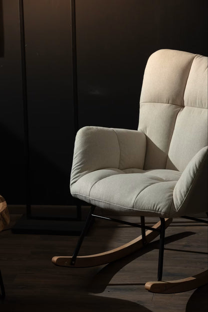 Beige Rocking Armchair