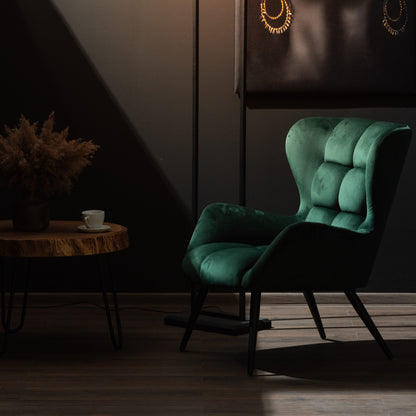 Kiato Velvet Armchair Deep Green