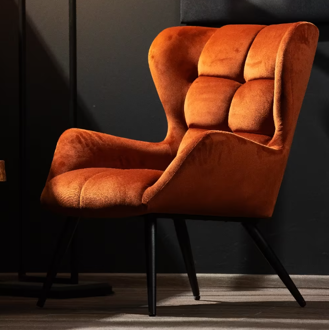 Kiato Velvet Armchair Terracotta