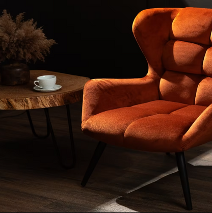 Kiato Velvet Armchair Terracotta