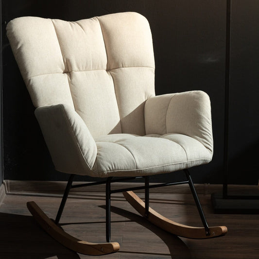 Beige Rocking Armchair