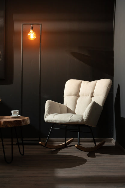 Beige Rocking Armchair