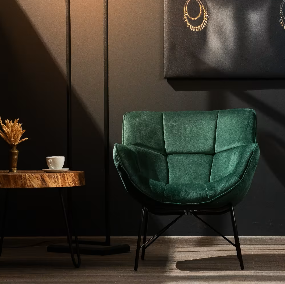 Rafina Velvet Armchair Green