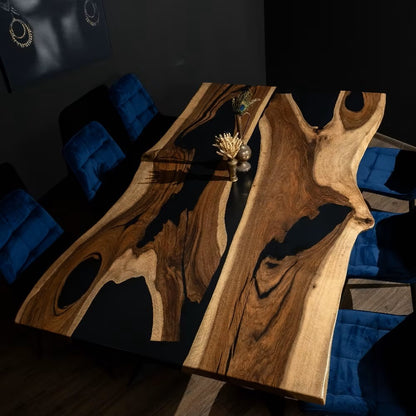 Solid Walnut Epoxy Resin Table - Seraphina