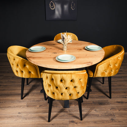 Spider Round Solid Oak Table