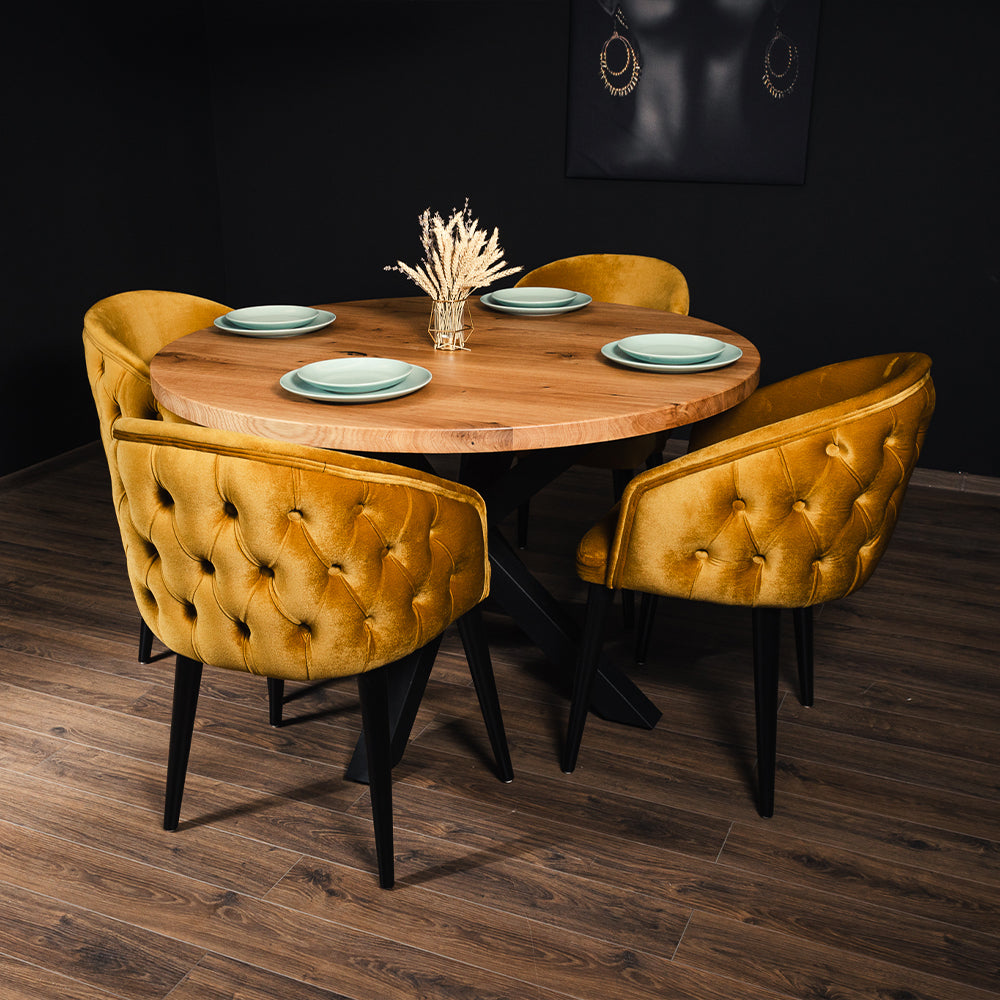 Spider Round Solid Oak Table