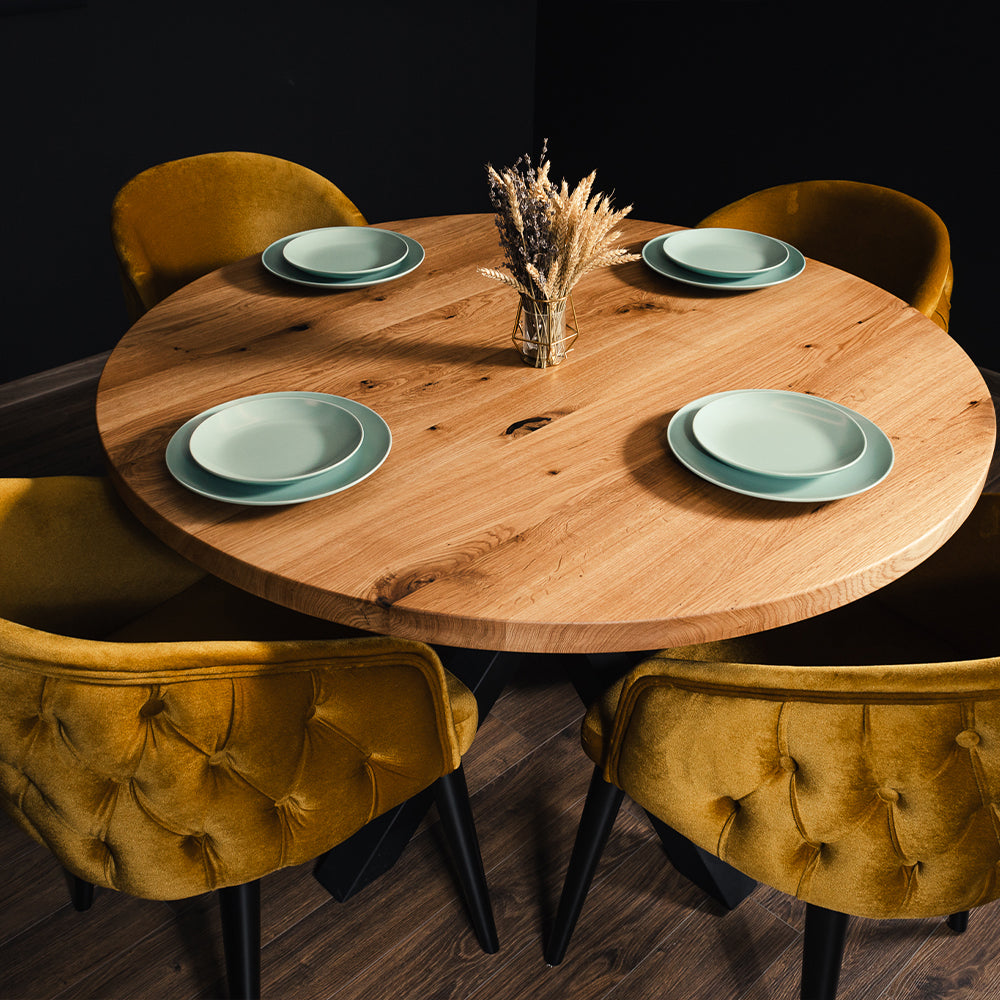 Spider Round Solid Oak Table