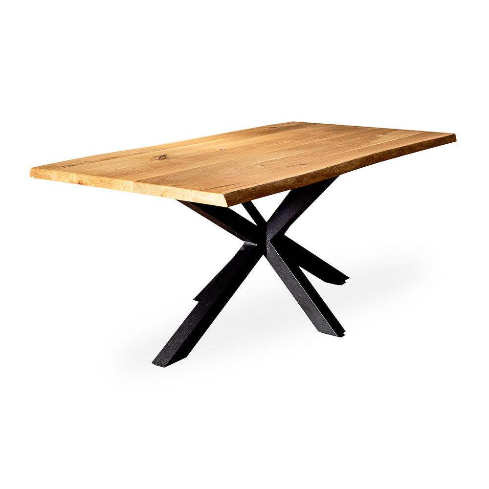 Spider Solid Oak Dining Table 6 Seats - Straight edge (1800mm)