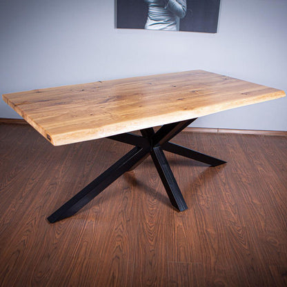 Spider Solid Oak Dining Table 6 Seats - Straight edge (1800mm)