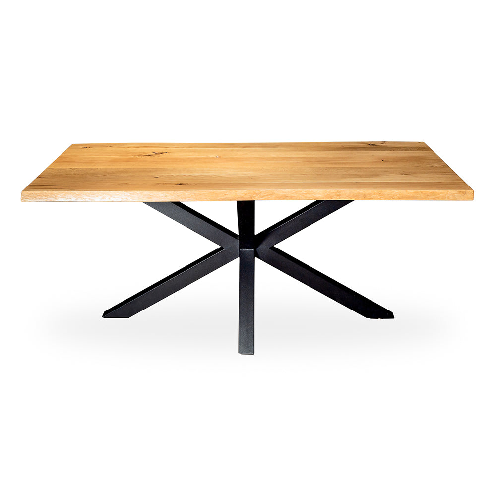 Spider Solid Oak Dining Table 6 Seats - Straight edge (1800mm)