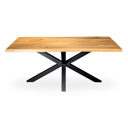 Spider Solid Oak Dining Table 6 Seats - Straight edge (1800mm)