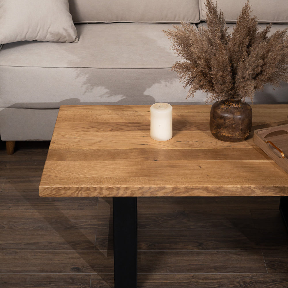 Square Solid Oak Coffee Table