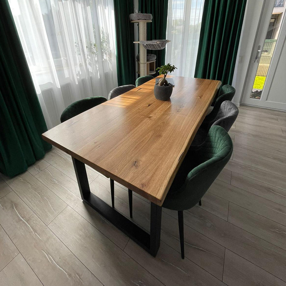 Square Solid Oak Dining Table 8 Seats