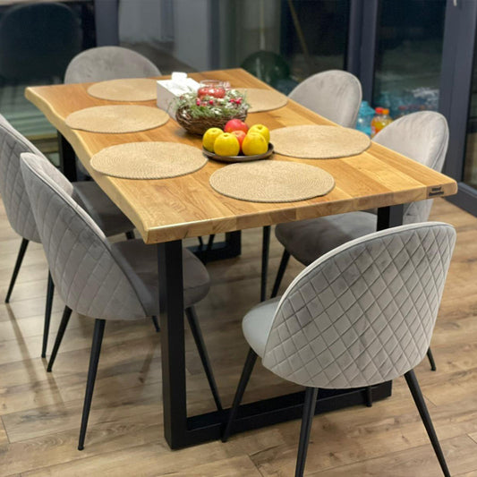 Square Solid Oak Dining Table 6 Seats