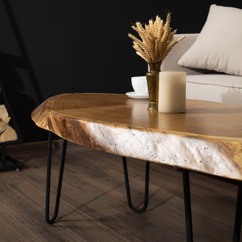 Unique Massiver Holz-Couchtisch - 150 x 59 cm