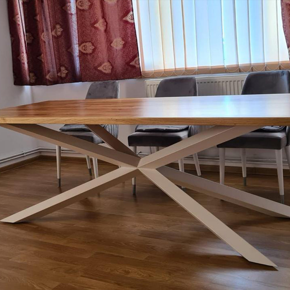 Alpha Solid Oak Dining Table 8 Seats