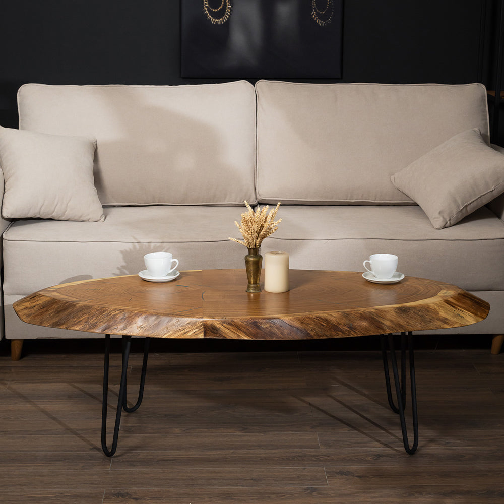 Unique Massiver Holz-Couchtisch - 150 x 59 cm